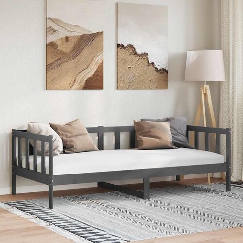  Dnevni ležaj od masivne borovine sivi 90 x 200 cm Cene