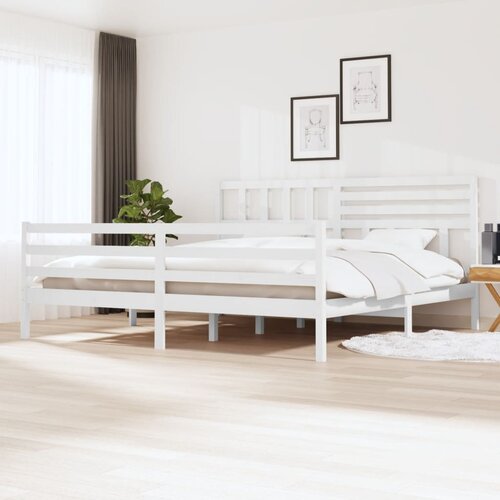  Okvir za krevet od masivnog drva bijeli 200 x 200 cm Cene