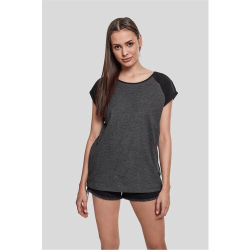 Urban Classics Women&amp;#039;s raglan T-shirt with contrasting charcoal/black Slike