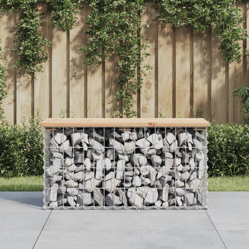 VidaXL Vrtna gabionska klop 83x31,5x42 cm trdna borovina Slike