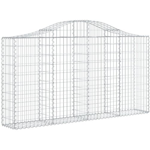  Lučne gabionske ko&amp;scaron;are 14kom 200x30x100/120cm pocinčano željezo Slike