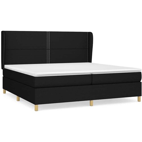  Krevet s oprugama i madracem crni 200x200 cm od tkanine Slike