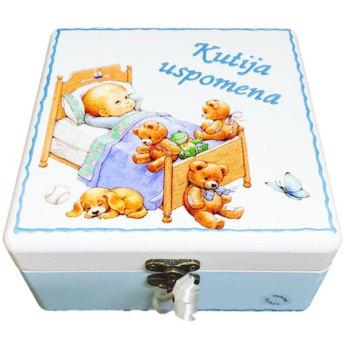  Kutija uspomena, poklon za kr&amp;scaron;tenje, rođendan - 16x16x10cm - 16588 Slike