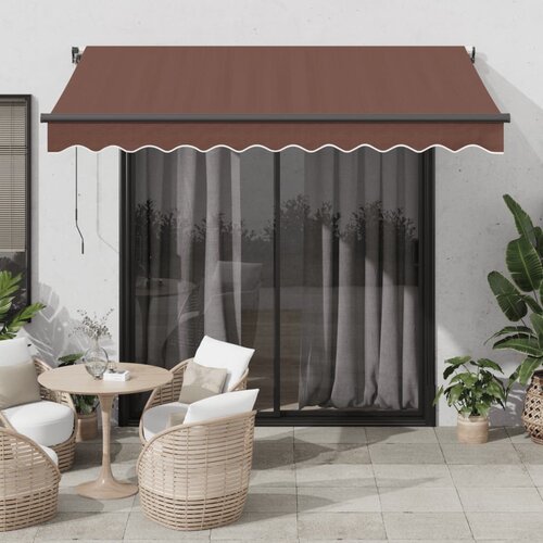VidaXL Avtomatsko zložljiva tenda rjava 300x250 cm Slike