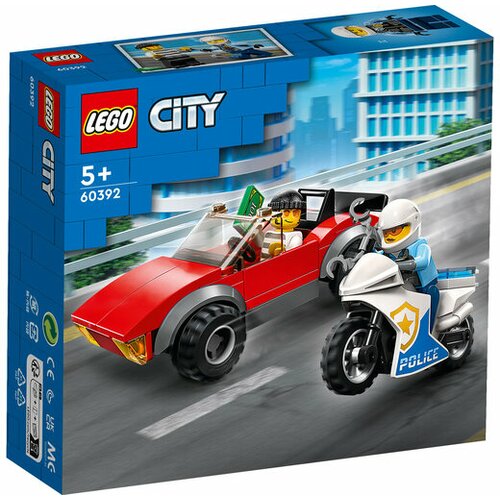 Lego City 60392 Jurnjava policajca na motoru za automobilom Slike