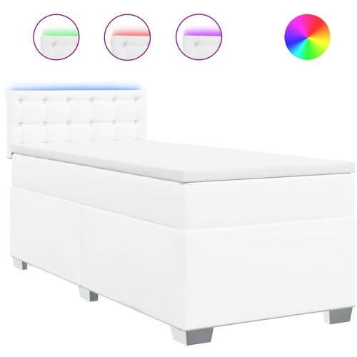 Maison Chic Box spring postelja - Vzmetna postelja z vzmetnico bel 90x190 cm umetno usnje SL5479, (21902021) Cene