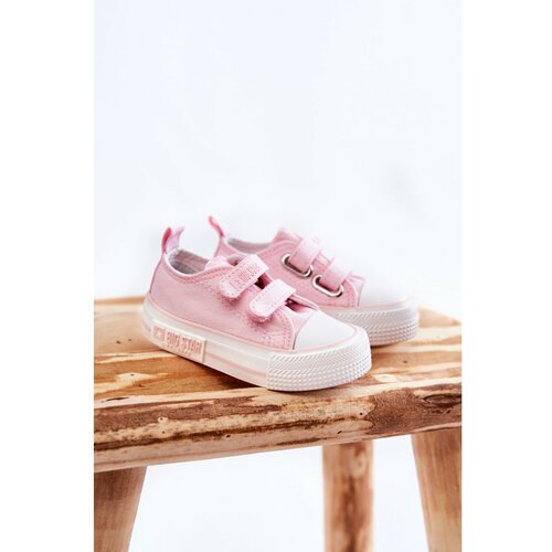Big Star Children's Cloth Sneakers With Velcro BIG STAR KK374077 Pink Slike