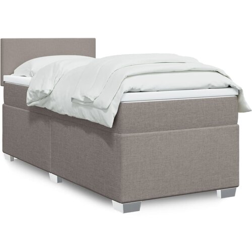  The Living Store Box spring postelja z vzmetnico taupe 100x200 cm blago - Box Spring Postelja, (21496865) Slike