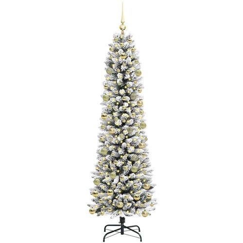 VidaXL Umjetnobožićnodrvce with LEDs Bijelo 210cm PVC Slike