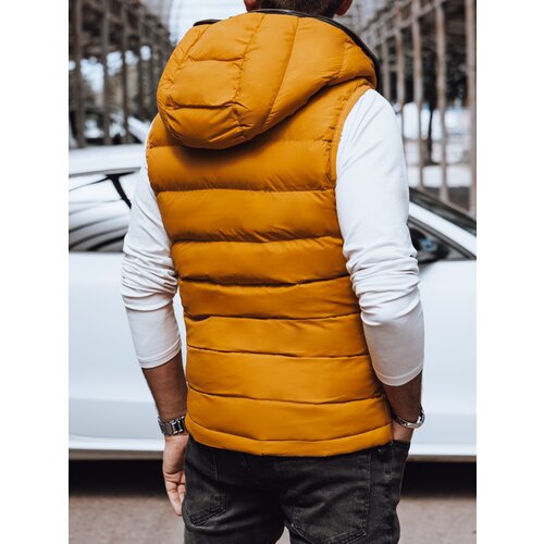 DStreet Men&amp;#039;s quilted vest with hood yellow Slike