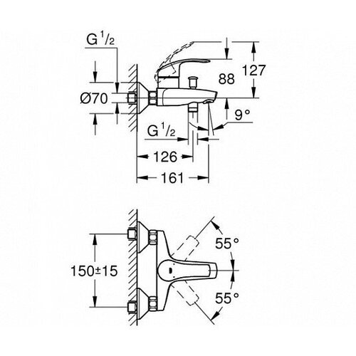 Grohe slavina za kadu Eurosmart New 33300002 Slike