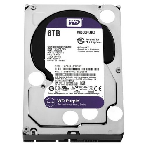 Western Digital SATA III 64MB IntelliPower WD60PURZ Purple hard disk Slike