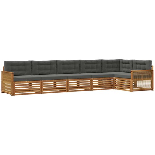 vidaXL Zunanja garnitura za sedenje 6 pcs Naravna in antracitna, (5000280529) Cene