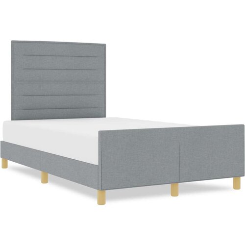 VidaXL krevet svjetlosiva konstruirano drvo 140 x 190 cm ergonomski Slike