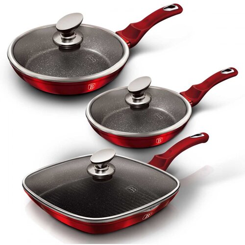 Shumee set 3 granitnih ponev berlinger haus črno bordo BH-6189, (21384608) Cene