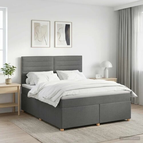  Boxspring krevet s madracem Tamnosiva 180 x 200 cm Tkanina - Tamnosiva 180 x 200 cm Dizajn linija Cijene
