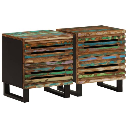 vidaXL Noćni ormarići 2 kom 40x34x46 cm od masivnog obnovljenog drva Cijene