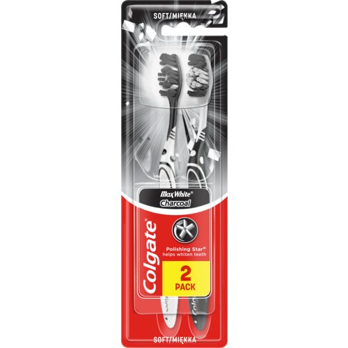Colgate Max White Charcoal četkica za zube soft 2 kom Slike