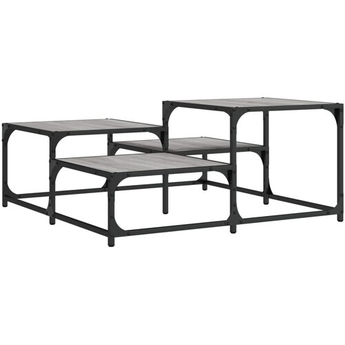 Maison Chic Klubska mizica - kavna mizica - Nizka mizica siva sonoma 87,5x87,5x40 cm inženirski les, (21752417) Slike