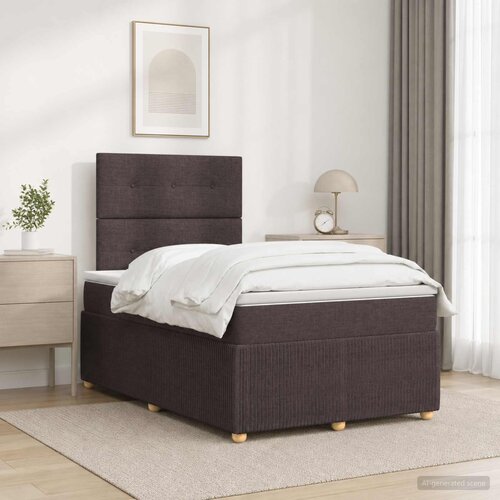 Boxspring krevet s madracem Tamno smeđa 120 x 200 cm Tkanina Cijene