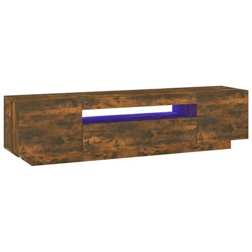 Maison Chic TV omarica - TV stojalo - Televizijska omarica z LED lučkami dimljeni hrast 160x35x40 cm, (21702422) Cene