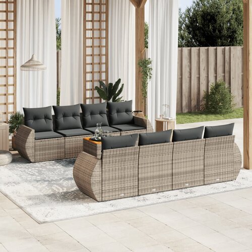  9-dijelni set vrtnih sofa s jastucima od poliratana Slike