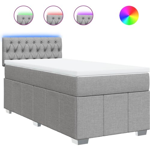 Maison Chic Box spring postelja - Vzmetna postelja z vzmetnico svetlo siva 90x190 cm blago SL11081, (21906853) Cene