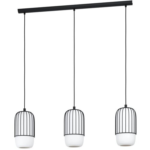 Eglo viseća lampa MULEGES 3xE27 96 cm crna bela 99619 Slike