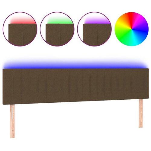 Maison Chic led posteljno vzglavje - vzglavna omarica - nočna omarica temno rjavo 160x5x78/88 cm blago, (21711278) Cene