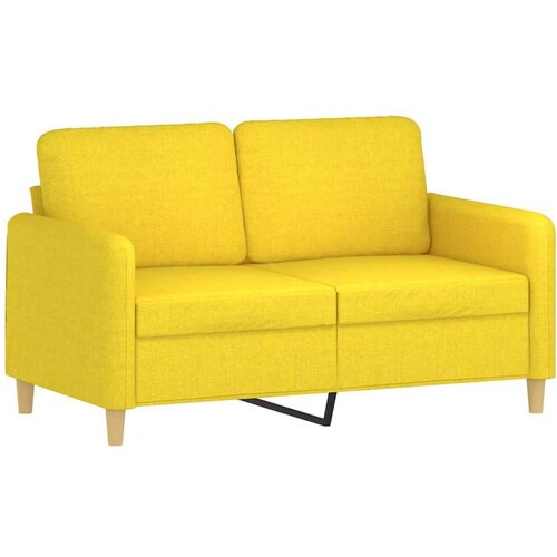  3-dijelni set sofa s jastucima svjetložuti od tkanine Slike