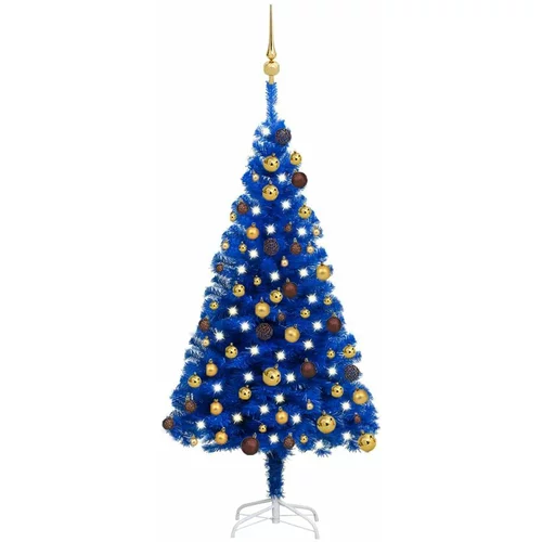  Umjetno božićno drvce LED sa setom kuglica plavo 120 cm PVC