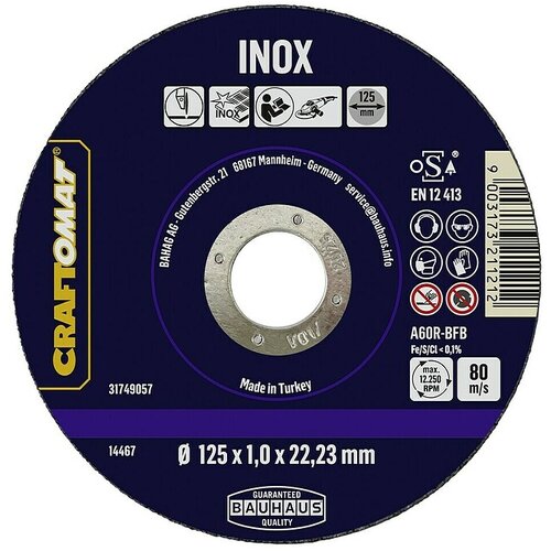 CRAFTOMAT Rezni disk AS60R-BFB (Prikladno za: Plemeniti čelik, Promjer rezne ploče: 125 mm, Debljina plohe: 1 mm) Cene