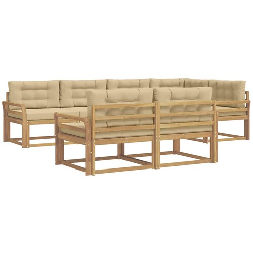 vidaXL Zunanja garnitura za sedenje 6 pcs Bela in bež Poliester, (5000280070) Cene
