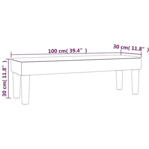 VidaXL Klupa smeđesivi 100x30x30 cm od tkanine Slike