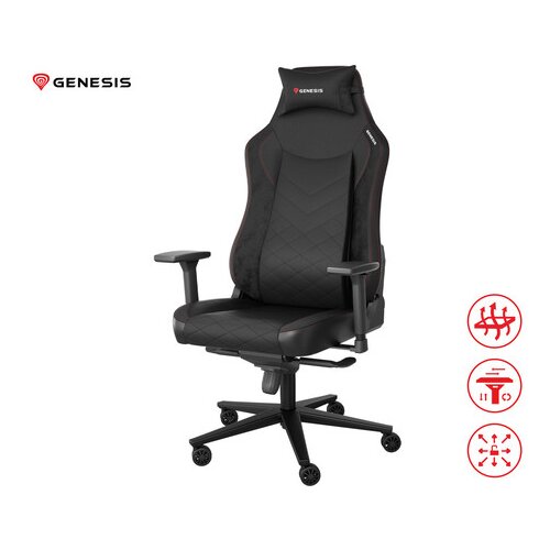 Genesis NITRO 890 G2 gaming stol, ergonomski, nastavljiva višina / naklon, 3D nasloni za roke, kolesa CareGLide™, črn Cene