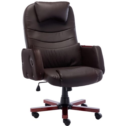 vidaXL Pisarniški stol rjavo umetno usnje Cene
