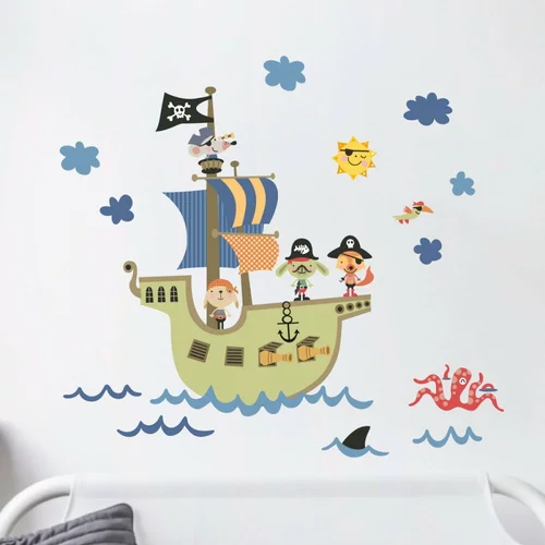 Ambiance dječje zidne samoljepljive naljepnice Pirate Ship
