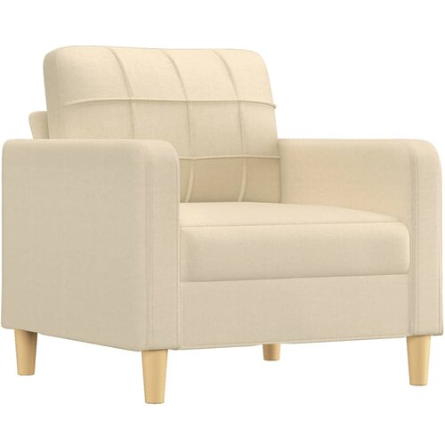  Fotelja s tabureom krem 60 cm od tkanine Slike