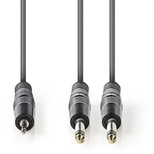 Nedis COTH23200GY50 Stereo Audio Cable 2x6.35mm muski na 3.5mm muski, 5m, Dark Grey Cene