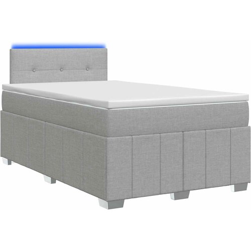  Boxspring krevet s madracem Svjetlosiva 120 x 190 cm Tkanina Slike