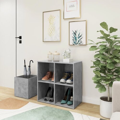 VidaXL Omara za čevlje betonsko siva 105x35,5x70 cm iverna plo&amp;scaron;ča Slike