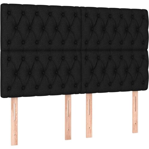  Box spring s madracem LED crni 160x200 cm od tkanine Slike