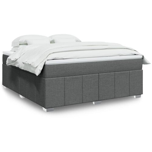 vidaXL Box spring postelja z vzmetnico temno siva 180x200 cm blago Cene