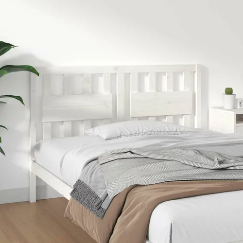  Uzglavlje za krevet bijelo 125 5x4x100 cm od masivne borovine