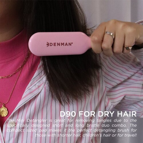 Denman Detangling D90 The Mini Detangler krtača za lažje razčesavanje las Pink Crush 1 kos Slike