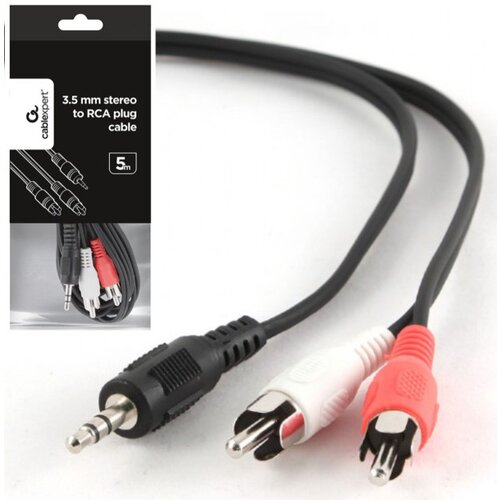 Gembird CCA-458-5M 3.5mm stereo plug to 2 phono plugs audio 5m kabal Cene