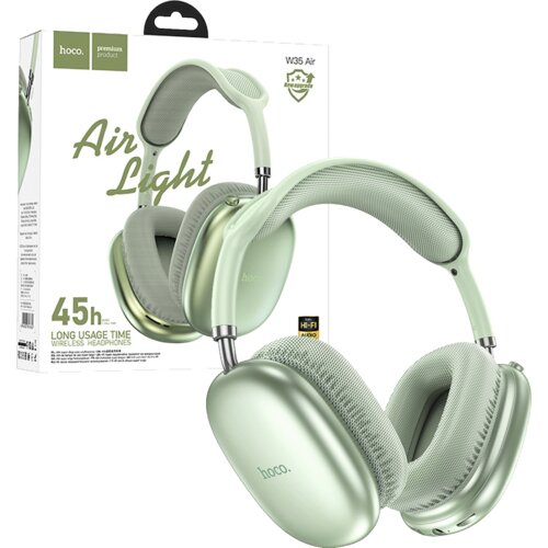 hoco. Bežične stereo slušalice, Bluetooth, do 45h rada, mikrofon - W35 Air Triumph Green Slike