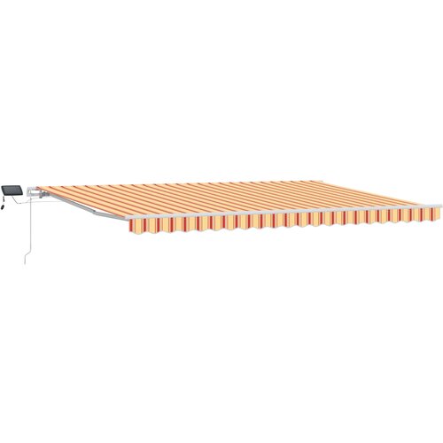 vidaXL Ročno zložljiva tenda z LED v rumeni in oranžni barvi 500x300 cm., (22146350) Cene