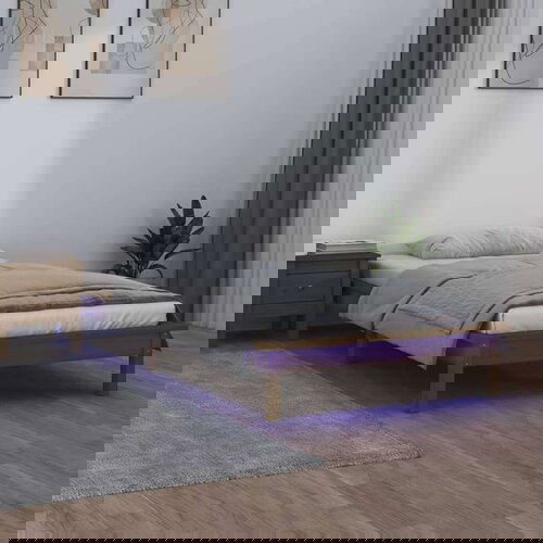  Posteljni okvir medeno rjav 90x190 cm trden les, (21073556) Slike