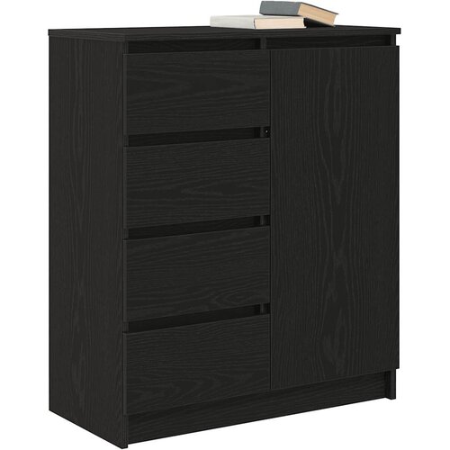  Komoda s ladicama crni hrast 71x35x84 cm konstruirano drvo Slike